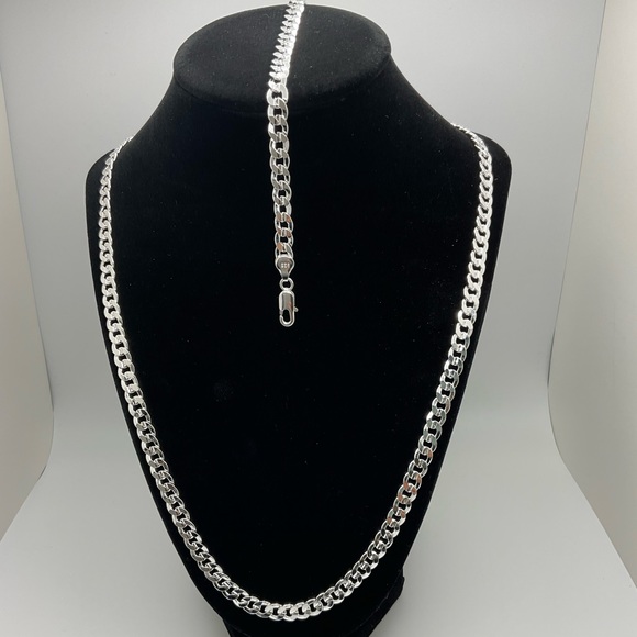 .925 Sterling silver necklace and bracelet set - Picture 1 of 3